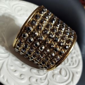 Mix It Gold, Studded, Hinged Cuff Bracelet